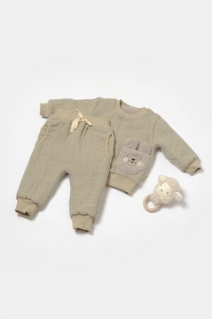 Set bluză dublată și pantaloni Iepuraș