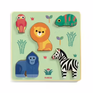 PUZZLE DIN LEMN - Animalute in relief